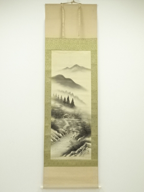 JAPANESE HANGING SCROLL / HAND PAINTED / LANDSCAPE